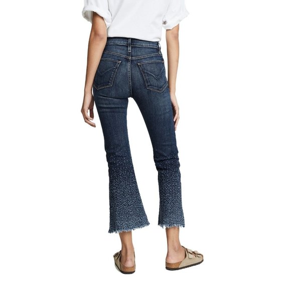 New HUDSON Holly High Rise Crop Flare Jeans 25 Blue - Picture 2 of 9